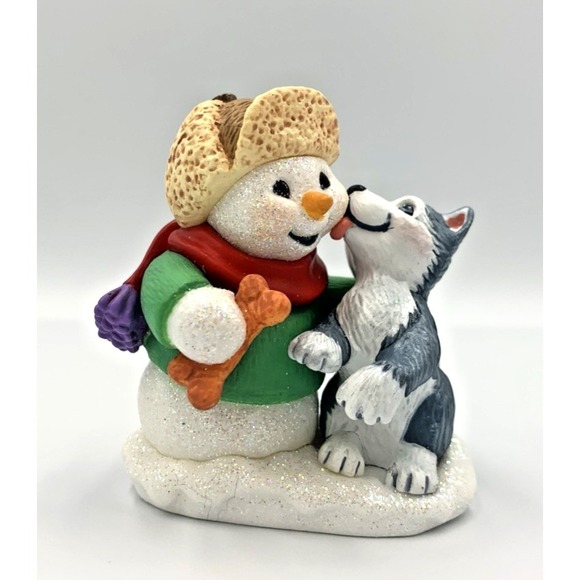 2007 Snow Buddies Snowman with Husky Hallmark Keepsake Ornament 10th in Series - Picture 2 of 5